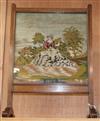 A Victorian woven tapestry firescreen H.60cm approx                                                                                    