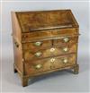 A mid 18th century featherbanded walnut bureau, W.3ft 1in. D.1ft 10in. H.3ft 4in.                                                      