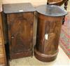 Two French mahogany bedside cupboards W.38 and 40.5cm                                                                                  