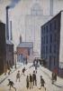 Lawrence Stephen Lowry, limited edition gouttelette, 'Industrial scene', one of 75 with COA from Charles Philips, 71 x 50cm                                                                                                 