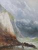 William Broome (1838-1892), oil on canvas, 'Stormy weather near Folkestone', signed, 24 x 19cm                                                                                                                              