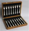 A cased set of eight pairs of George VI silver fish eaters, Roberts & Belk, Sheffield, 1944.                                           