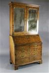 An early 18th century walnut bureau bookcase, W.3ft 6in. D.1ft 10in. H.6ft 10in.                                                       