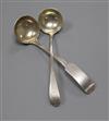 A mid 19th century Scottish provincial silver toddly ladle, James Sturrock, Montrose and one other toddy ladle, maker LA,              