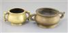 Two Chinese bronze gui censers, W. 17.5 and 13cm                                                                                       