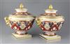 A pair of Barr Flight and Barr Imari pattern ice pails, liners and covers, c.1807, height 27cm diameter 26cm                           
