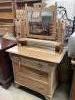 A late Victorian satin walnut dressing chest with swing mirror, width 91cm, depth 45cm, height 150cm                                                                                                                        