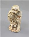 A Japanese porcelain netsuke a Sennin, 19th century, 5.3cm (no. 555)                                                                   