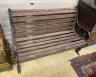 A Victorian style cast metal slatted wood garden bench, length 128cm, depth 56cm, height 77cm                                                                                                                               