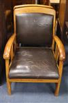 A pair of 1940's walnut armchairs (a.f.)                                                                                               