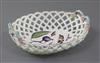 A Derby oval basket, c.1760-5, l. 22.5cm                                                                                               