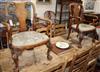 A pair of 1920's George I design walnut childs chairs                                                                                  