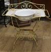 A French wrought iron washstand W.84cm.                                                                                                