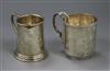 A 1930's silver christening mug and one other silver christening mug.                                                                  