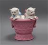 A Continental porcelain 'kittens' vase height 19cm                                                                                     