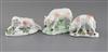 Three Derby figures of ewes, c. 1760-5, Some faults                                                                                    