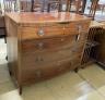 A Regency banded mahogany bowfront chest of drawers, width 105cm, depth 56cm, height 95cm                                                                                                                                   