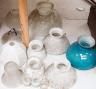 A quantity of early 20th century and later glass light shades                                                                                                                                                               