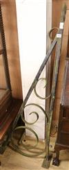 A black painted wrought iron basket hanger W.56cm                                                                                      