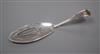 A George III silver fiddle and thread pattern fish slice, London, 1804, 30cm.                                                          