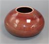 A Chinese flambe ovoid vase Height 12cm                                                                                                