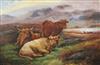 Robert Cleminson (fl. 1864-1903) Highland cattle in a landscape 20 x 30in.                                                             