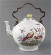 A rare and important Derby punch kettle and cover, c.1760-5, h. 27cm, minor losses to sprig                                            