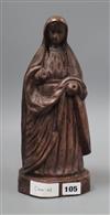 A carved wood figure of the Virgin Mary height 29.5cm                                                                                  