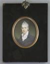 Early 19th century English School Miniature portrait of Charles Garth Colleton of Haines Hall, Berkshire, married Charlotte Pole-Carew 