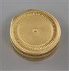 A George III engine turned 18ct gold circular vinaigrette, maker, GL,                                                                  