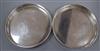 A pair of modern Irish silver circular shallow dishes, George Bellew & Sons Ltd, Dublin, 1975, 28 oz.                                  