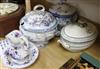 A Wedgwood creamware oval two handled tureen and cover, two Victorian Staffordshire soup tureens,                                      