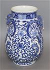 A Chinese blue and white Hu vase Height 36cm                                                                                           