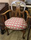 A George I style walnut elbow chair                                                                                                    