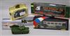A Dinky Tank Transporter (660), a Dinky Centurion Tank (651), both mint in boxes and three other boxed toys (5)                        