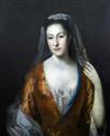 Follower of Willem Verelst (1704-1752) Half-length portrait of a lady 29.5 x 24.5in.                                                   