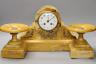 A Sienna marble clock with a pair of garnitures (3)                                                                                                                                                                         