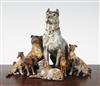 A fine late 19th century Austrian cold painted bronze group of eight dogs, W.8.5in. H.7in.