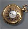 A 1920's JW Benson 9ct gold keyless half hunter pocket watch.                                                                          