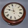 A mahogany wall clock, later movement Diameter 30cm                                                                                    