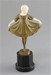 Ferdinand Preiss (1882-1943). A patinated bronze and ivory figure of a dancing girl, 'Lieselotte', height 6.75in.                      