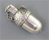 A Victorian novelty silver scent flask/vinaigrette, modelled as an acorn, by Sampson Mordan & Co,                                      