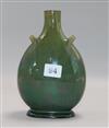 A 19th century Chinese dark green celadon glazed onion shaped vase                                                                     