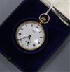 A 20th century 9ct gold JW Benson open face pocket watch, in JW Benson fitted box.                                                     