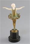 Ferdinand Preiss (1882-1943). A patinated bronze and ivory figure of girl ballerina, height 6.5in.                                     