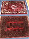 Two small red ground rugs 141 x 102cm. and 146 x 103cm                                                                                 