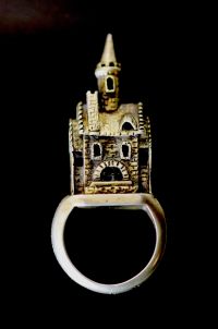 A 17th century German Jewish silver gilt betrothal ring,                                                                               