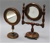 Two Victorian adjustable convex toilet mirrors                                                                                         