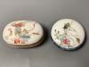 A Chinese famille rose seal paste box and an oblong box and cover, both Republic period                                                                                                                                     