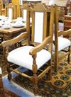 A set of 12 17th century style oak dining chairs                                                                                       